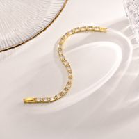 Le Cuivre Plaqué Or Style Simple Brillant Placage Incruster Rectangle Zircon Bracelets main image 6
