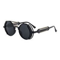 Classic Style Solid Color Ac Round Frame Full Frame Men's Sunglasses main image 4
