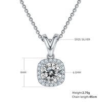 Elegant Glam Luxurious Square Sterling Silver Gra Plating Inlay Moissanite Women's Earrings Necklace sku image 2