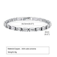 Le Cuivre Plaqué Or Style Simple Brillant Placage Incruster Rectangle Zircon Bracelets sku image 1