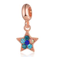 Simple Style Star Heart Shape Alloy Plating Inlay Artificial Diamond Charms sku image 19