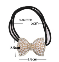 Women's Sweet Bow Knot Rhinestone Plating Inlay Artificial Pearls Hair Tie main image 2