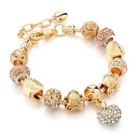 Glam Shell Copper Plating Inlay Artificial Gemstones Bracelets main image 1