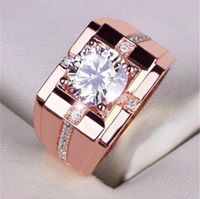 Glam Square Copper Plating Inlay Zircon Rings main image 5