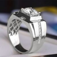 Glam Square Copper Plating Inlay Zircon Rings main image 4