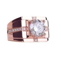 Glam Square Copper Plating Inlay Zircon Rings main image 2