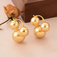 1 Pair Ig Style Simple Style Round Copper 18k Gold Plated Drop Earrings main image 3