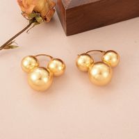 1 Pair Ig Style Simple Style Round Copper 18k Gold Plated Drop Earrings main image 5