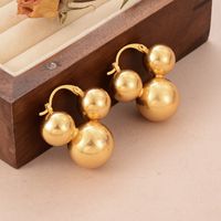 1 Pair Ig Style Simple Style Round Copper 18k Gold Plated Drop Earrings main image 1