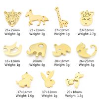1 Piece Stainless Steel Zircon 18K Gold Plated Animal main image 2