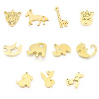 1 Piece Stainless Steel Zircon 18K Gold Plated Animal main image 1