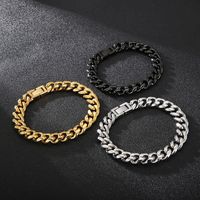 Titanium Steel 18K Gold Plated Hip-Hop Polishing Solid Color Bracelets Necklace main image 1
