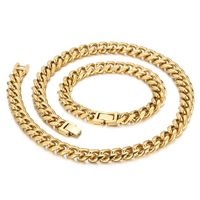 Titanium Steel 18K Gold Plated Hip-Hop Polishing Solid Color Bracelets Necklace main image 5