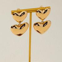 1 Pair French Style Heart Shape Plating Alloy Drop Earrings main image 1