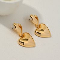 1 Pair French Style Heart Shape Plating Alloy Drop Earrings main image 6