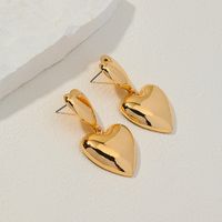 1 Pair French Style Heart Shape Plating Alloy Drop Earrings main image 5