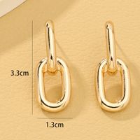 1 Pair Simple Style Streetwear Oval Plating Alloy Drop Earrings main image 2
