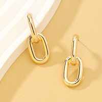 1 Pair Simple Style Streetwear Oval Plating Alloy Drop Earrings sku image 1