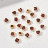 Lady Heart Shape Copper Plating Inlay Zircon Jewelry Accessories sku image 1