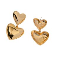 1 Pair French Style Heart Shape Plating Alloy Drop Earrings main image 3