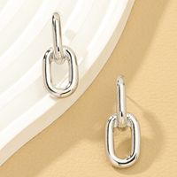 1 Pair Simple Style Streetwear Oval Plating Alloy Drop Earrings sku image 2