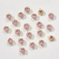 Lady Heart Shape Copper Plating Inlay Zircon Jewelry Accessories main image 4