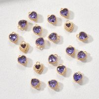 Lady Heart Shape Copper Plating Inlay Zircon Jewelry Accessories sku image 6