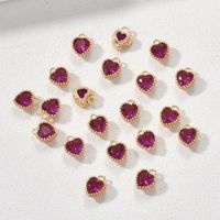 Lady Heart Shape Copper Plating Inlay Zircon Jewelry Accessories sku image 10