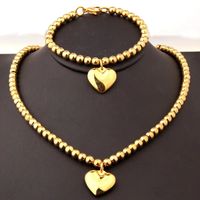 Sweet Heart Shape Alloy Plating Women's Bracelets Necklace sku image 1