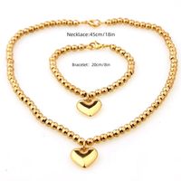 Sweet Heart Shape Alloy Plating Women's Bracelets Necklace main image 3