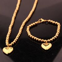 Sweet Heart Shape Alloy Plating Women's Bracelets Necklace main image 2