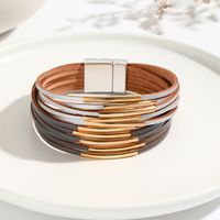 Simple Style Color Block Pu Leather Plating Women's Bangle sku image 1