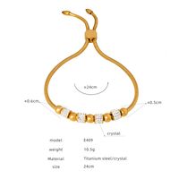 Simple Style Heart Shape Eye Titanium Steel Enamel Plating Inlay Shell Zircon 18k Gold Plated Bracelets sku image 5