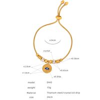 Simple Style Heart Shape Eye Titanium Steel Enamel Plating Inlay Shell Zircon 18k Gold Plated Bracelets sku image 12