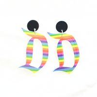 1 Pair Cartoon Style Cartoon Stoving Varnish Arylic Metal Drop Earrings sku image 3