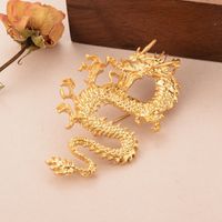 Chinoiserie Formal Modern Style Dragon Copper Plating Carving Unisex Brooches 1 Piece main image 6