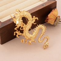Chinoiserie Formal Modern Style Dragon Copper Plating Carving Unisex Brooches 1 Piece main image 5