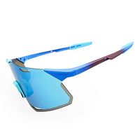 Sports Color Block Pc Polygon Half Frame Sports Sunglasses sku image 4