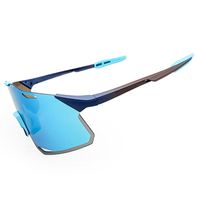 Sports Color Block Pc Polygon Half Frame Sports Sunglasses sku image 6