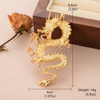 Chinoiserie Formal Modern Style Dragon Copper Plating Carving Unisex Brooches 1 Piece main image 2