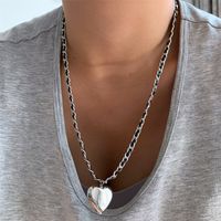 Lässig Herzform Titan Stahl Überzug Halskette Mit Anhänger main image 4