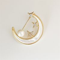 Simple Style Moon Copper Women's Brooches sku image 1