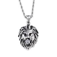 1 Piece Simple Style Cool Style Lion Titanium Steel Plating Inlay Jewelry Accessories main image 5