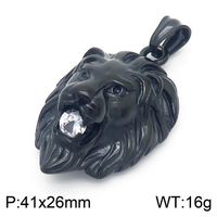 1 Piece Simple Style Cool Style Lion Titanium Steel Plating Inlay Jewelry Accessories sku image 3