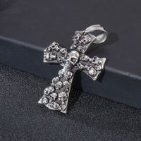 Hip-hop Retro Cross Skull Titanium Steel Plating Charms Jewelry Accessories main image 6