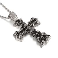 Hip-hop Retro Cross Skull Titanium Steel Plating Charms Jewelry Accessories main image 4