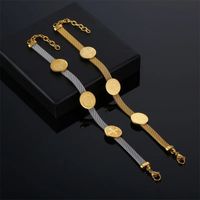 Vintage Style Human Round Stainless Steel Plating 18k Gold Plated Bracelets main image 1