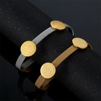 Vintage Style Human Round Stainless Steel Plating 18k Gold Plated Bracelets main image 3