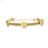 Vintage Style Human Round Stainless Steel Plating 18k Gold Plated Bracelets sku image 1