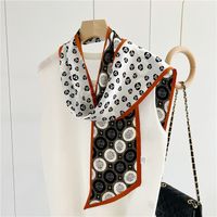 Women's Simple Style Commute Color Block Mulberry Silk Printing Silk Scarf sku image 5